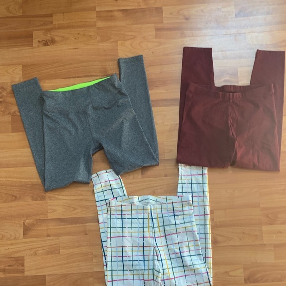 STARTER Other - Kids Leggings Set - Gray, Burgundy, Multicolor Plaid size L-10-12